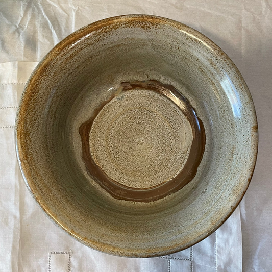 Brown and White Spiral Bowl