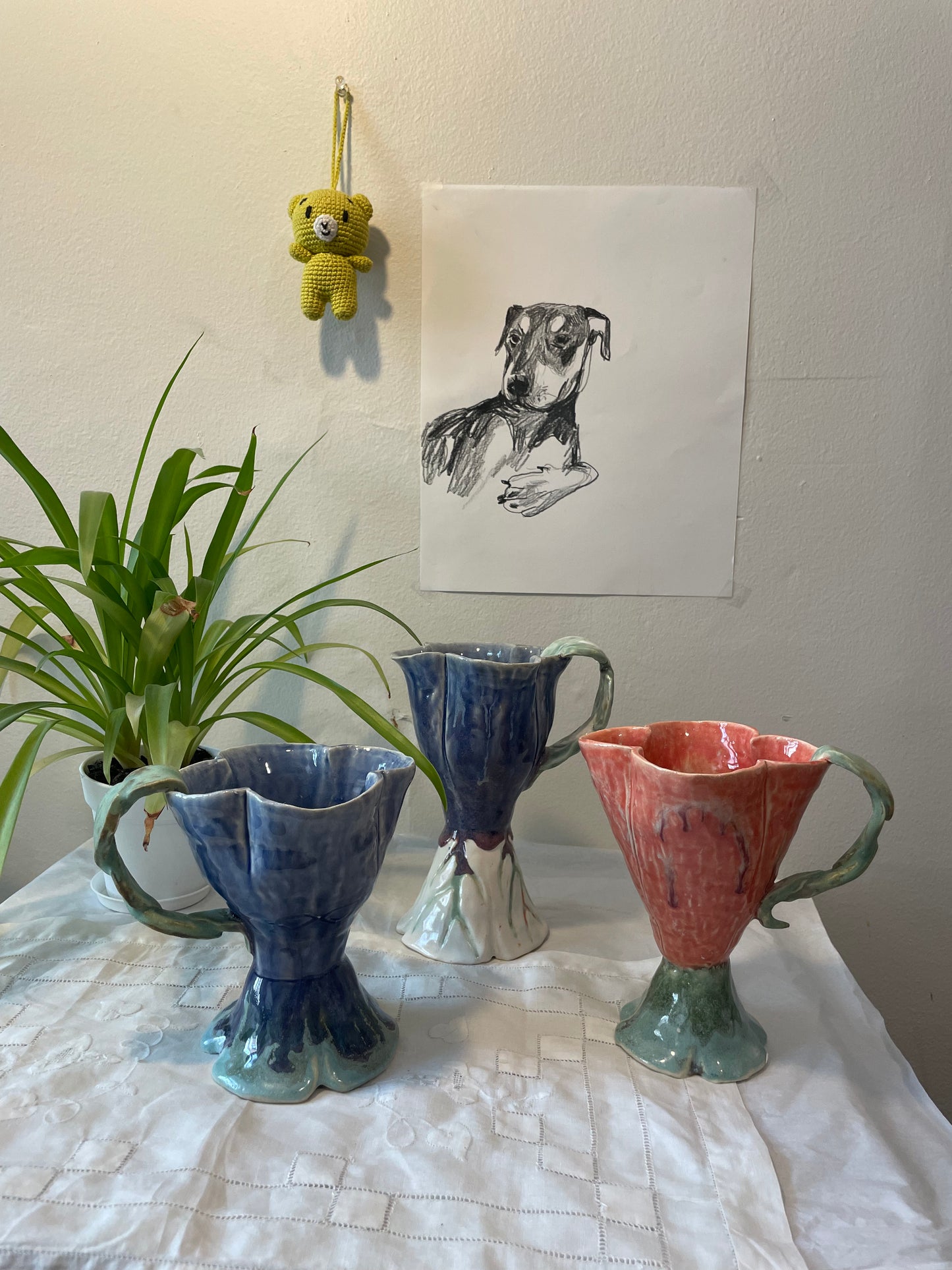 Short Blue Petal Chalice