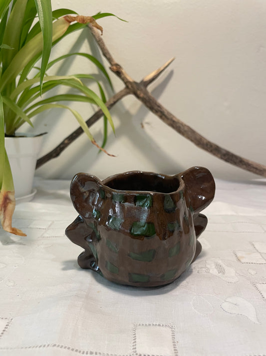 Brown and Green Ear Cup