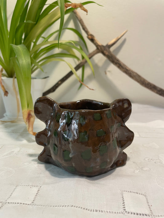 Brown and Green Ear Cup