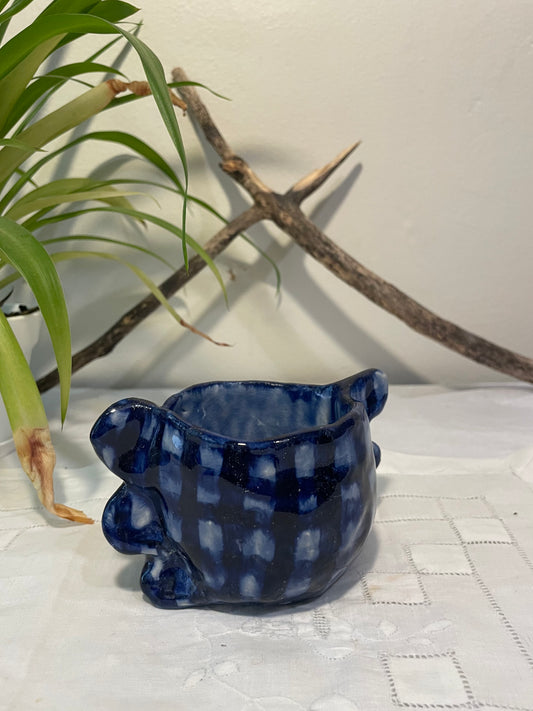 Sapphire Checkered Ear Cup