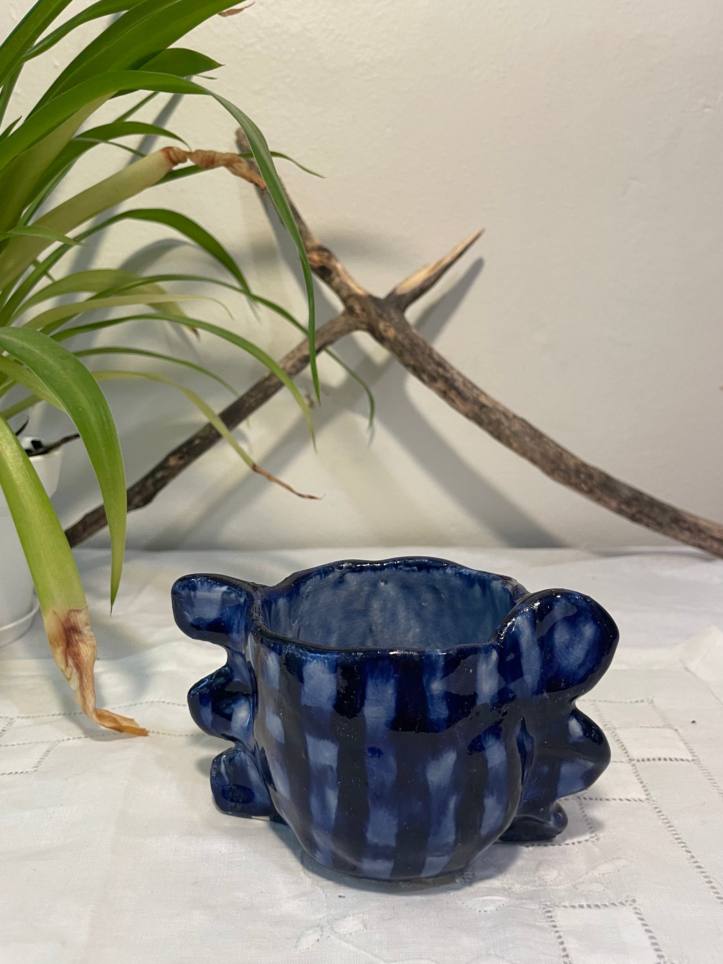 Sapphire Checkered Ear Cup