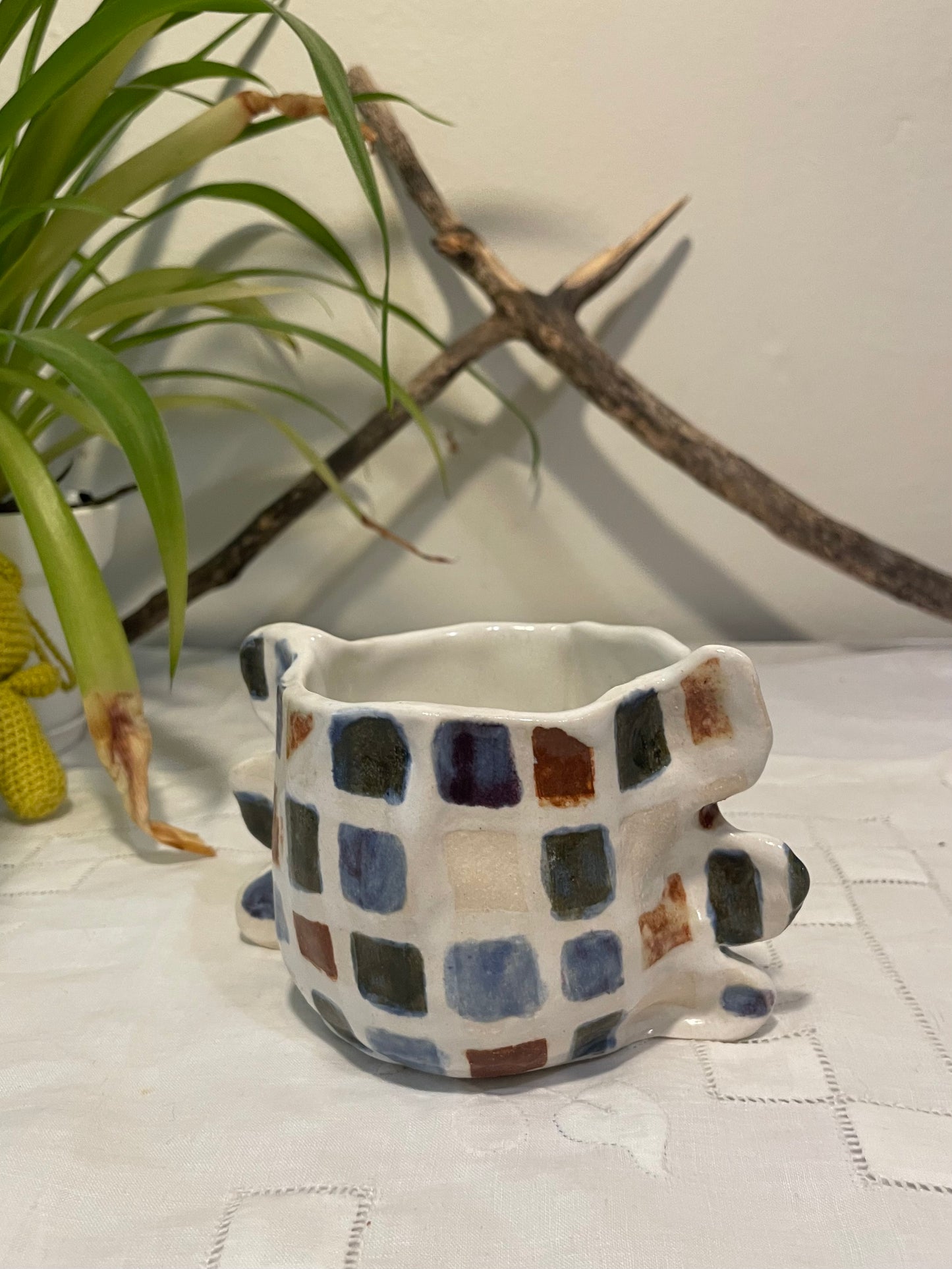 Multicolor Checkered Ear Cup